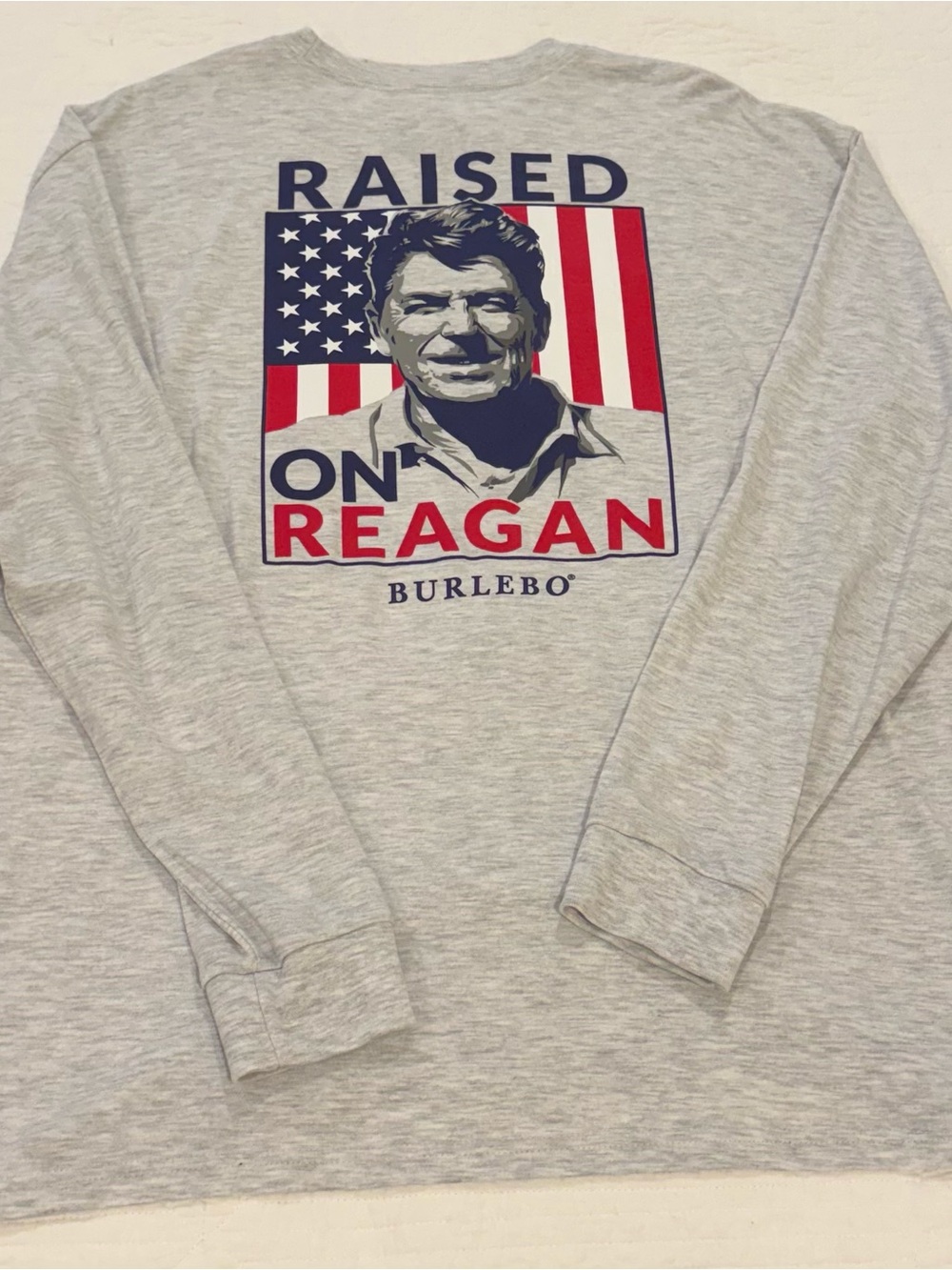 Burlebo “Raised On Reagan” Long Sleeve Tee Men’s XL * LIKE NEW * - Picture 7 of 8